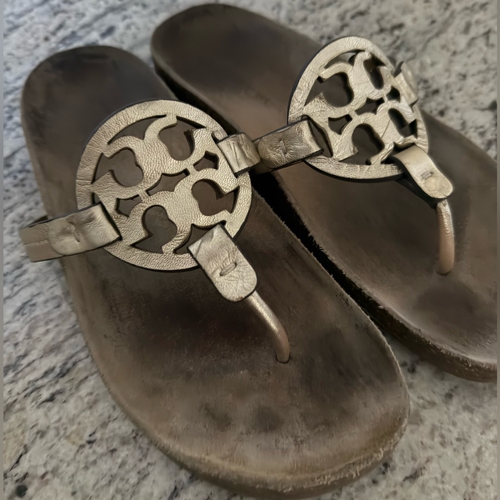 Tory Burch Metallic Gold Sandals